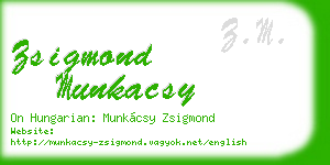 zsigmond munkacsy business card